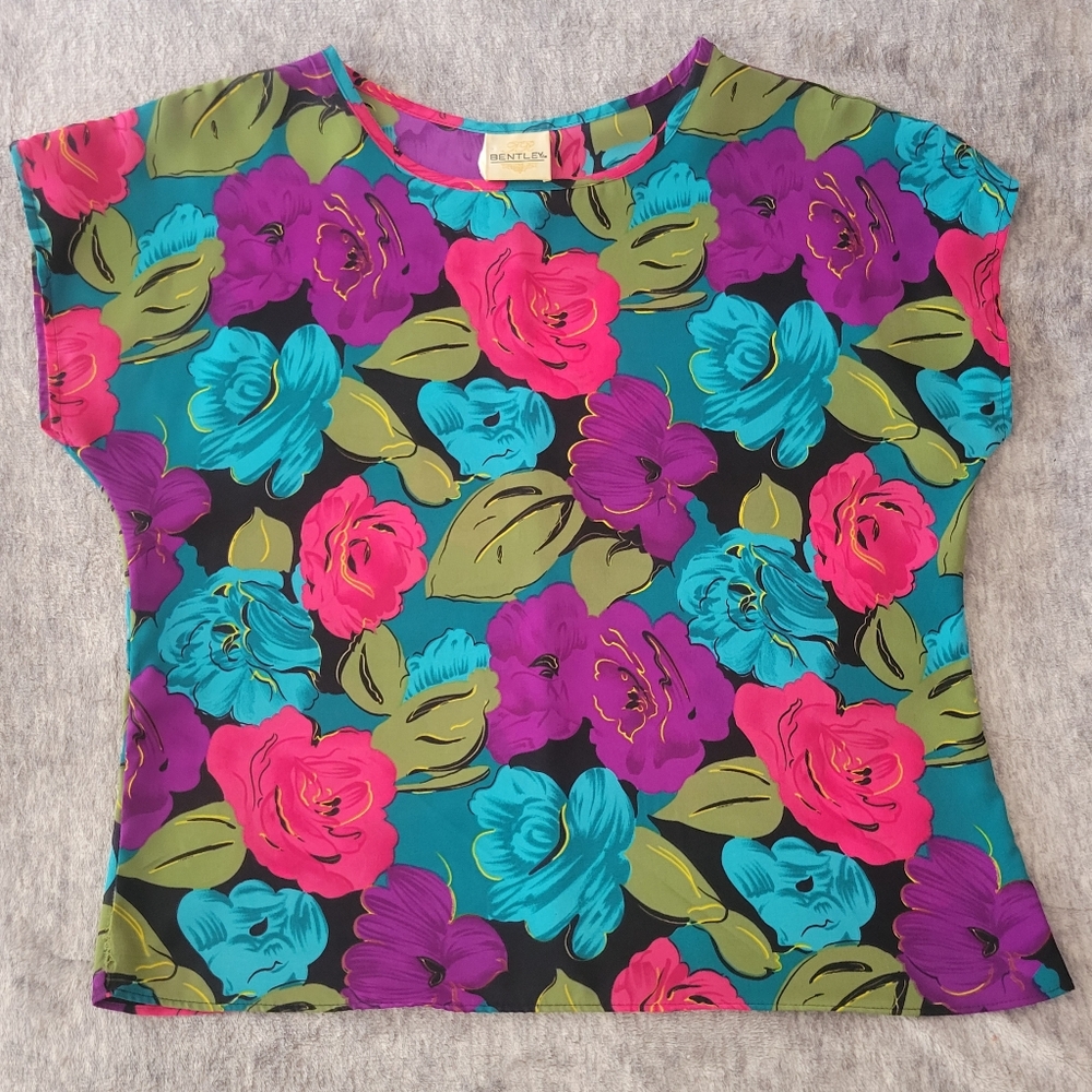 Vintage Colorful Womens Size Large Blouse